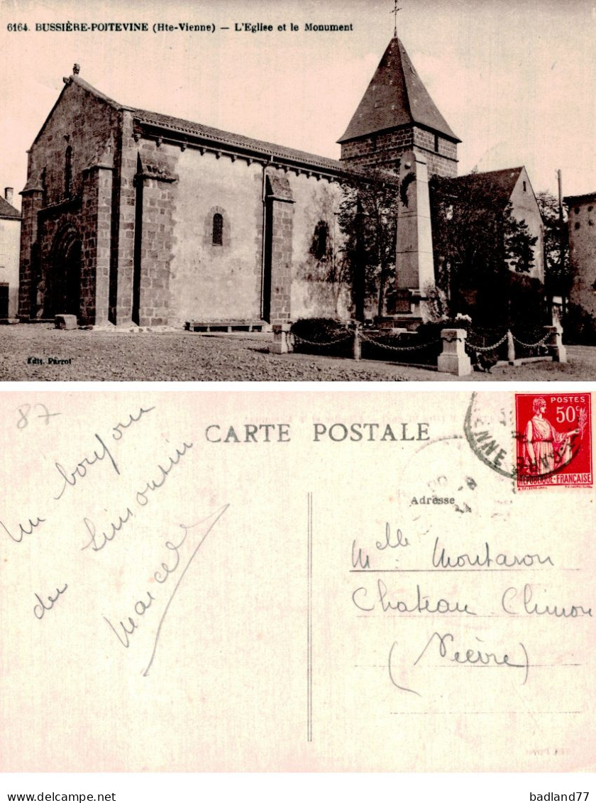 87 - BUSSIERE-POITEVINE - L'Eglise Et Le Monument - Bussiere Poitevine