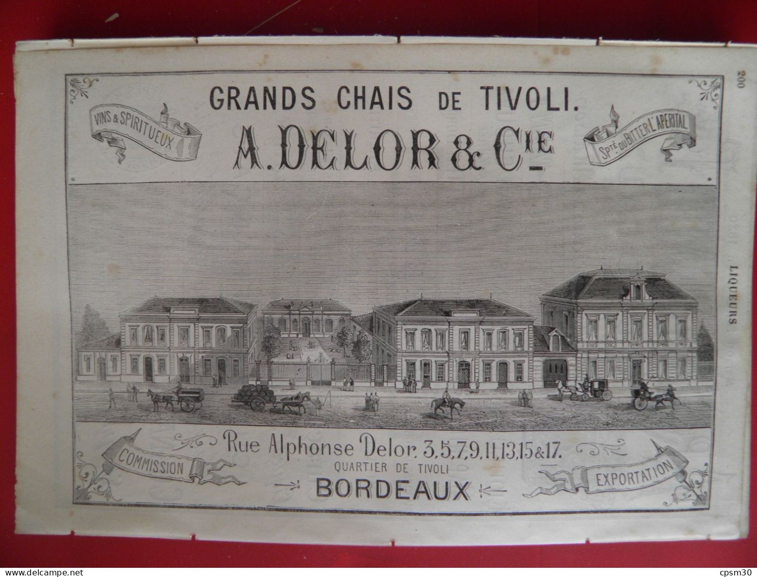 PUB 1884 - Liqueur Archambeaud 33 Bordeaux, Grand Chai De Tivoli A Delor Rue A Delor 33 Bordeaux - Publicités