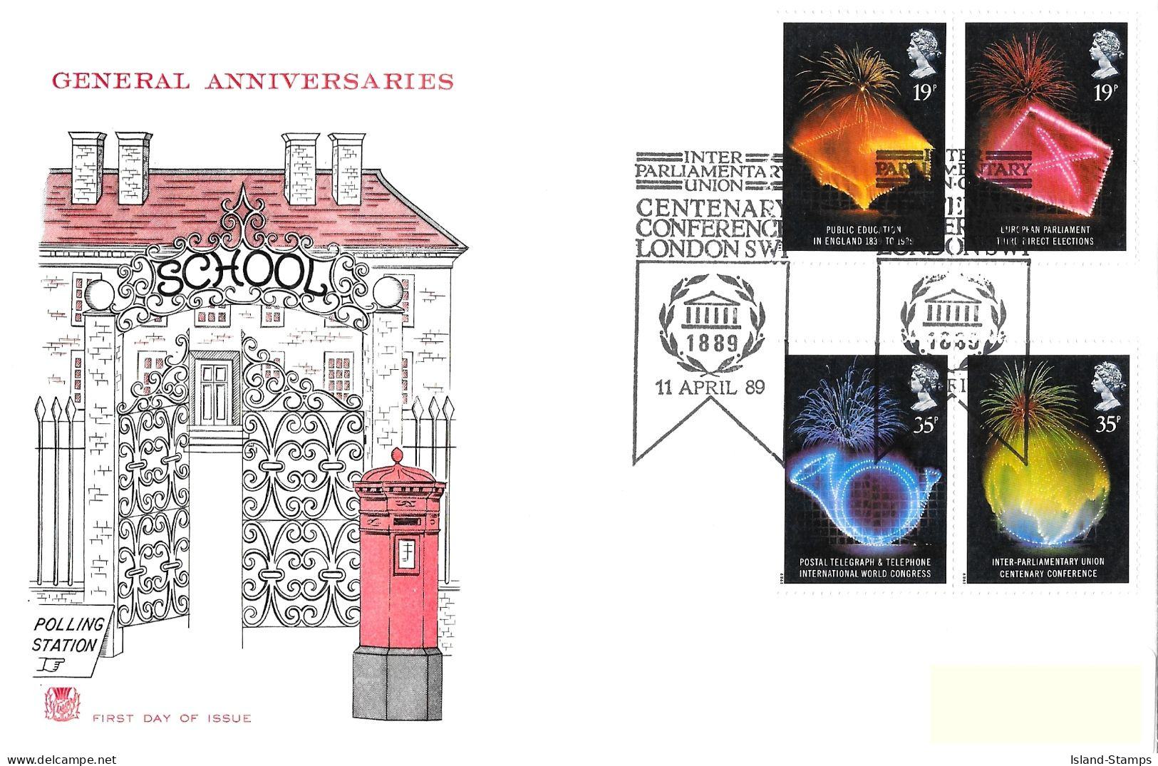 1989 Anniversaries Addressed FDC Tt - 1981-1990 Decimal Issues