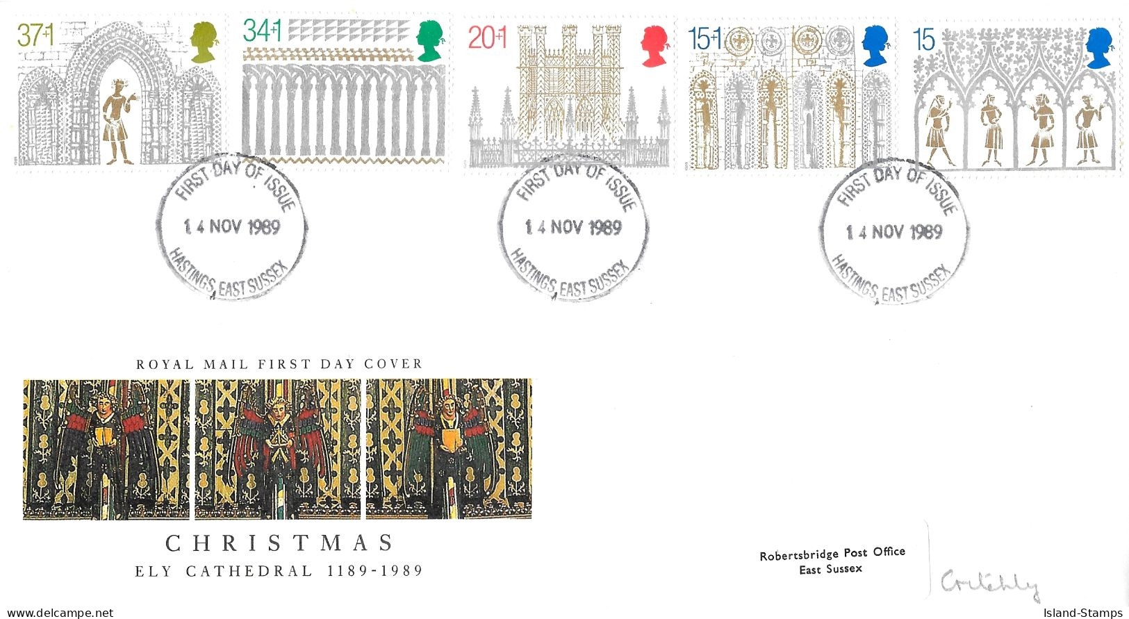 1989 Christmas Addressed FDC Tt - 1981-1990 Decimale Uitgaven