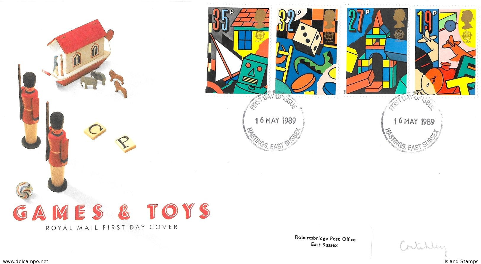 1989 Games & Toys Addressed FDC Tt - 1981-1990 Em. Décimales