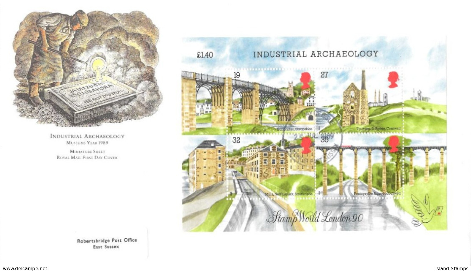 1989 Industrial Archaeology MS Addressed FDC Tt - 1981-1990 Em. Décimales