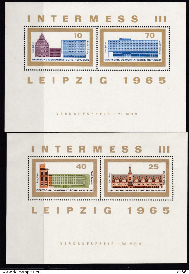 DDR  1965, 1126/29 Block 23/24, MNH **, 800 Jahre Stadt Leipzig. - 1950-1970