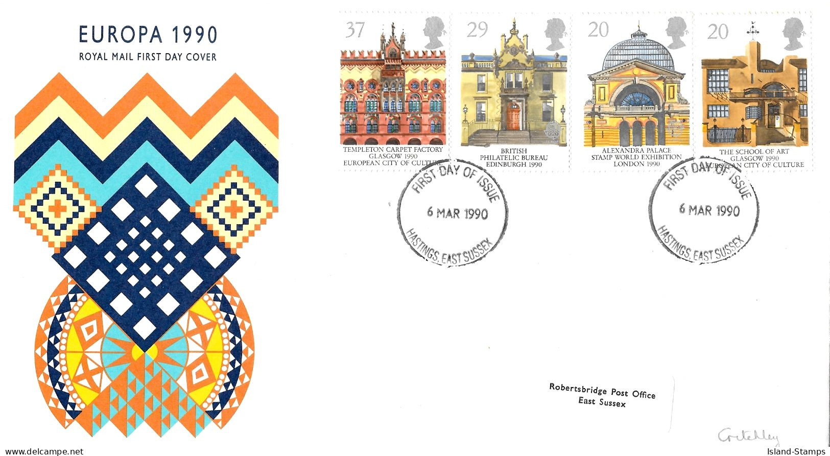 1990 Architecture & Europa (2) Addressed FDC Tt - 1981-1990 Em. Décimales