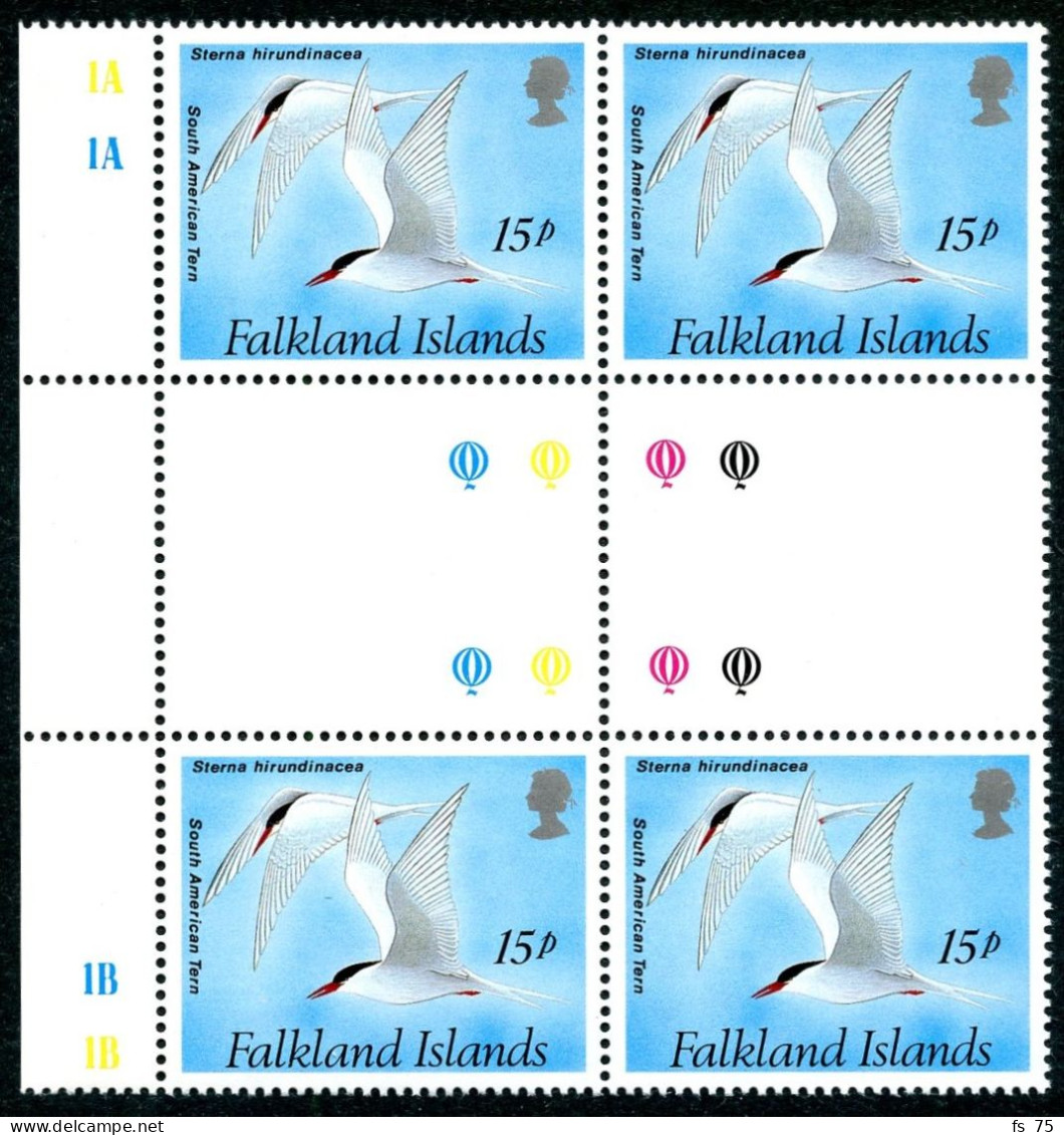 FALKLAND - YVERT 590 A 593 EN BLOC DE 4 INTERPANNEAU - SANS CHARNIERE - Islas Malvinas