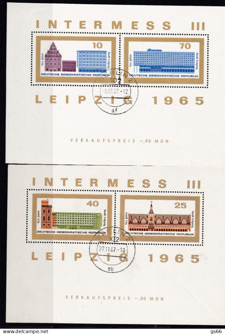 DDR  1965, 1126/29 Block 23/24,used Oo 800 Jahre Stadt Leipzig. - 1950-1970