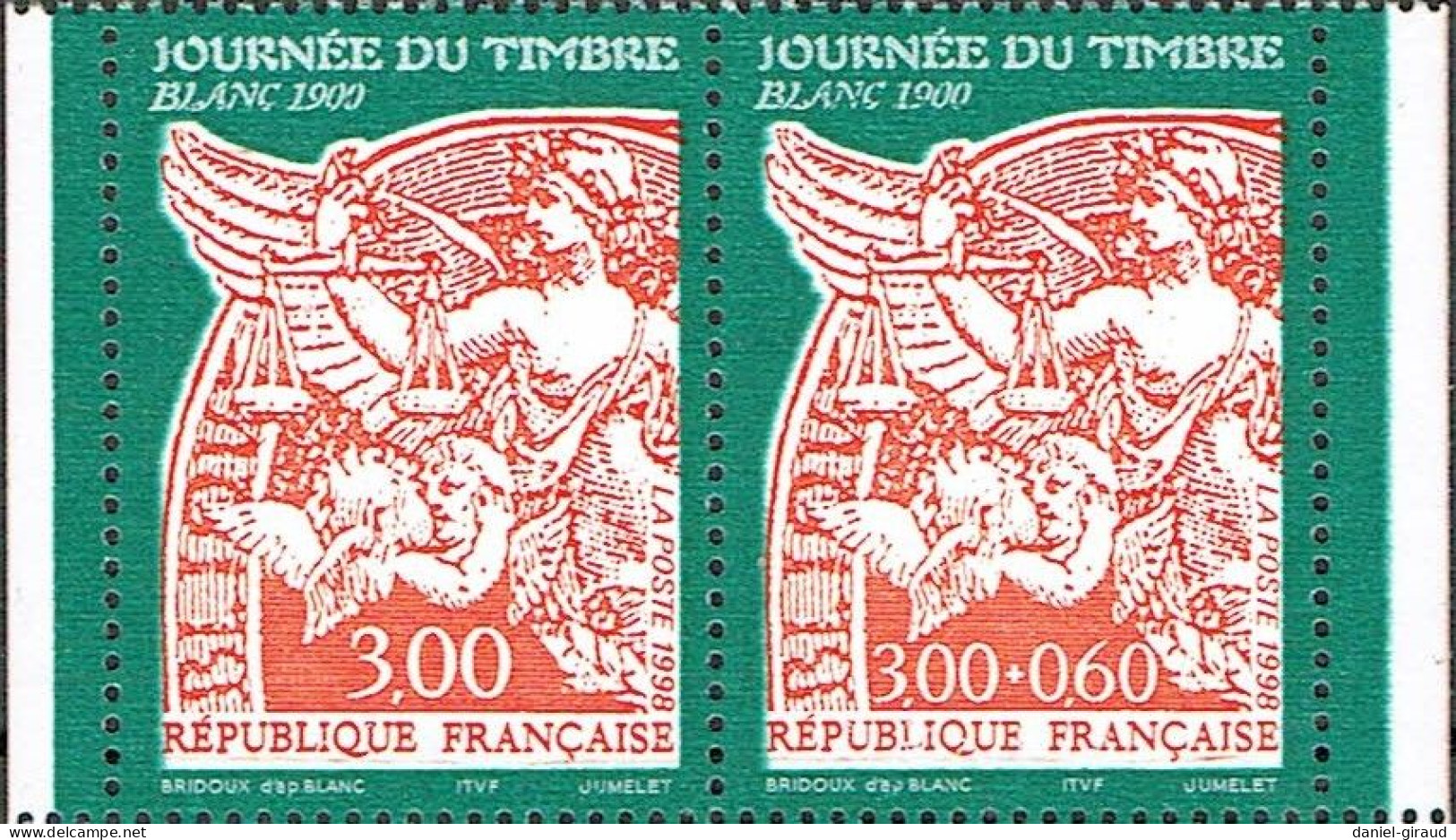 France 1998 N°YT P3136A MNH ** Fête Du Timbre Provenant De Carnet (Paire) - Ungebraucht