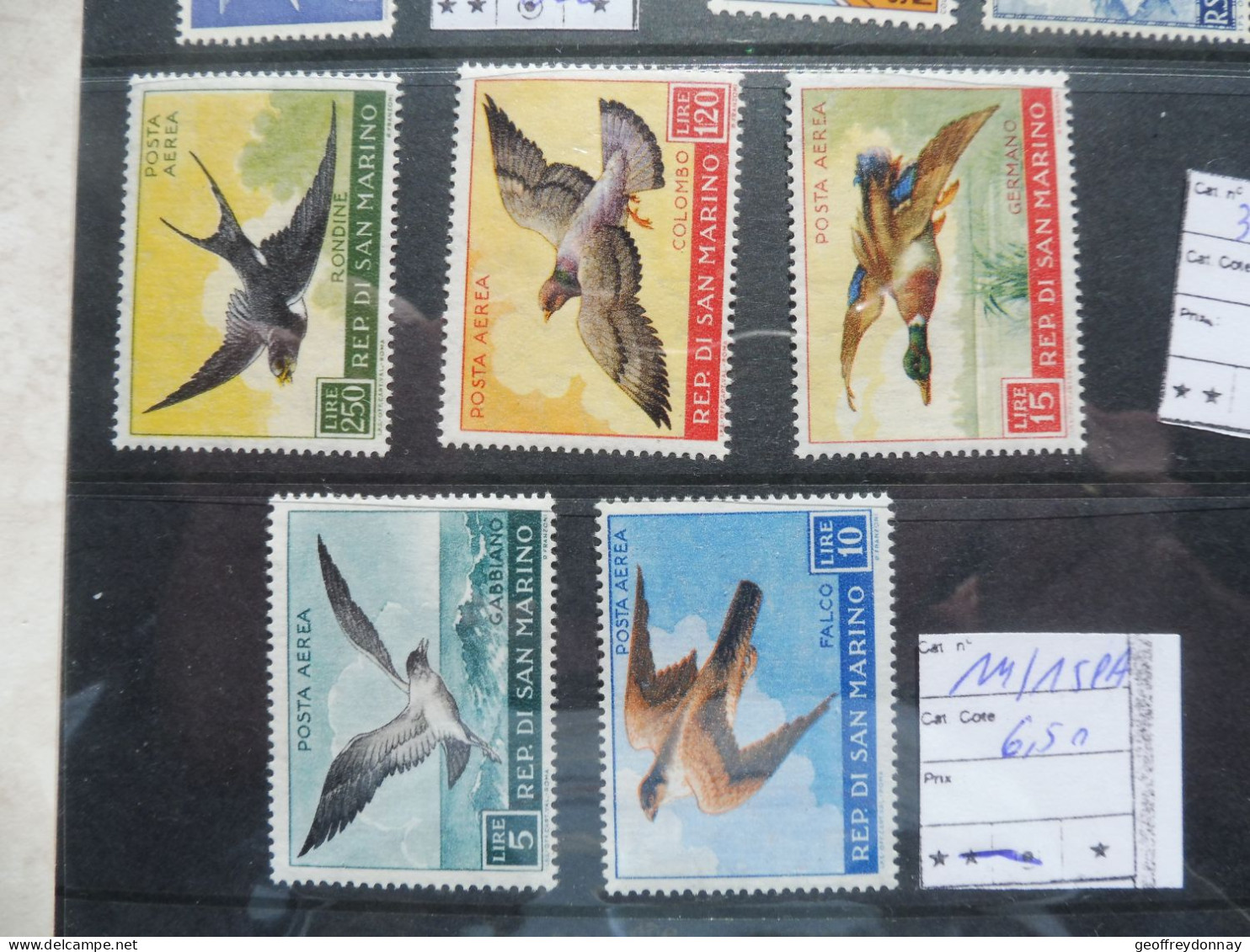 Saint Marin San Marino 111/115 Pa Poste Aerienne Posta Aerero Serie Neuve * Mh  Plakken  Oiseaux Birds Vogels - Luftpost