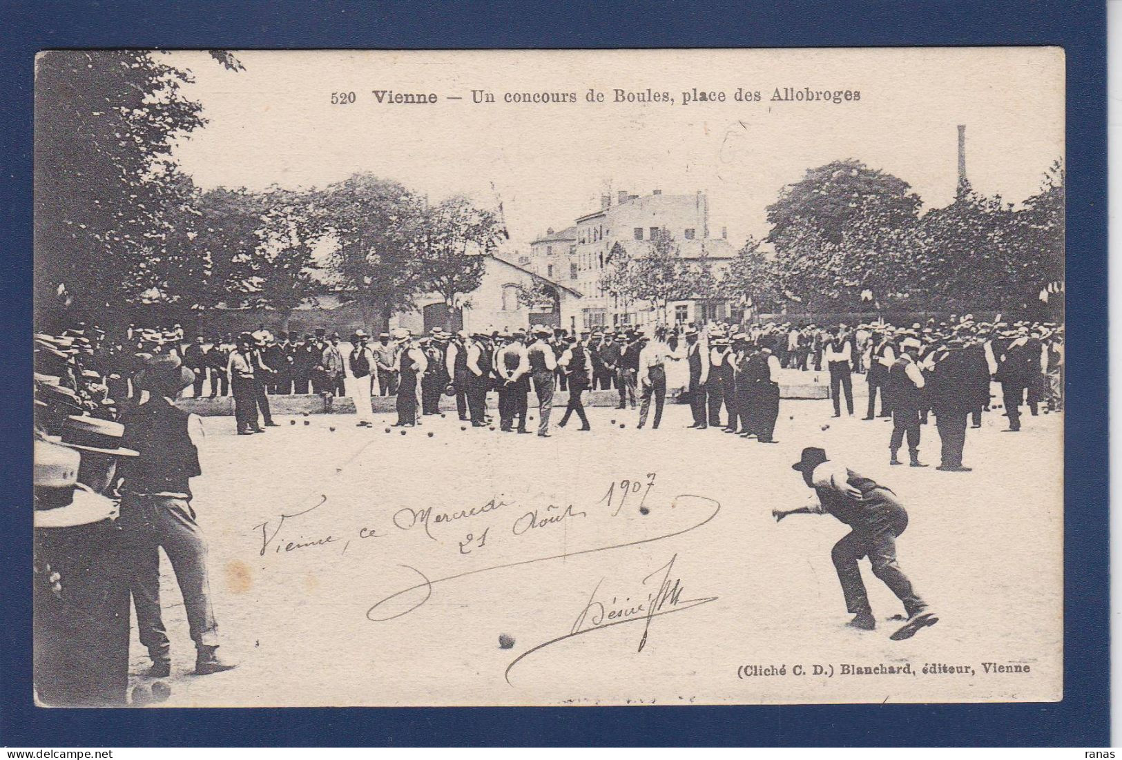 CPA Jeux De Boules Pétanque Circulé Vienne - Boule/Pétanque