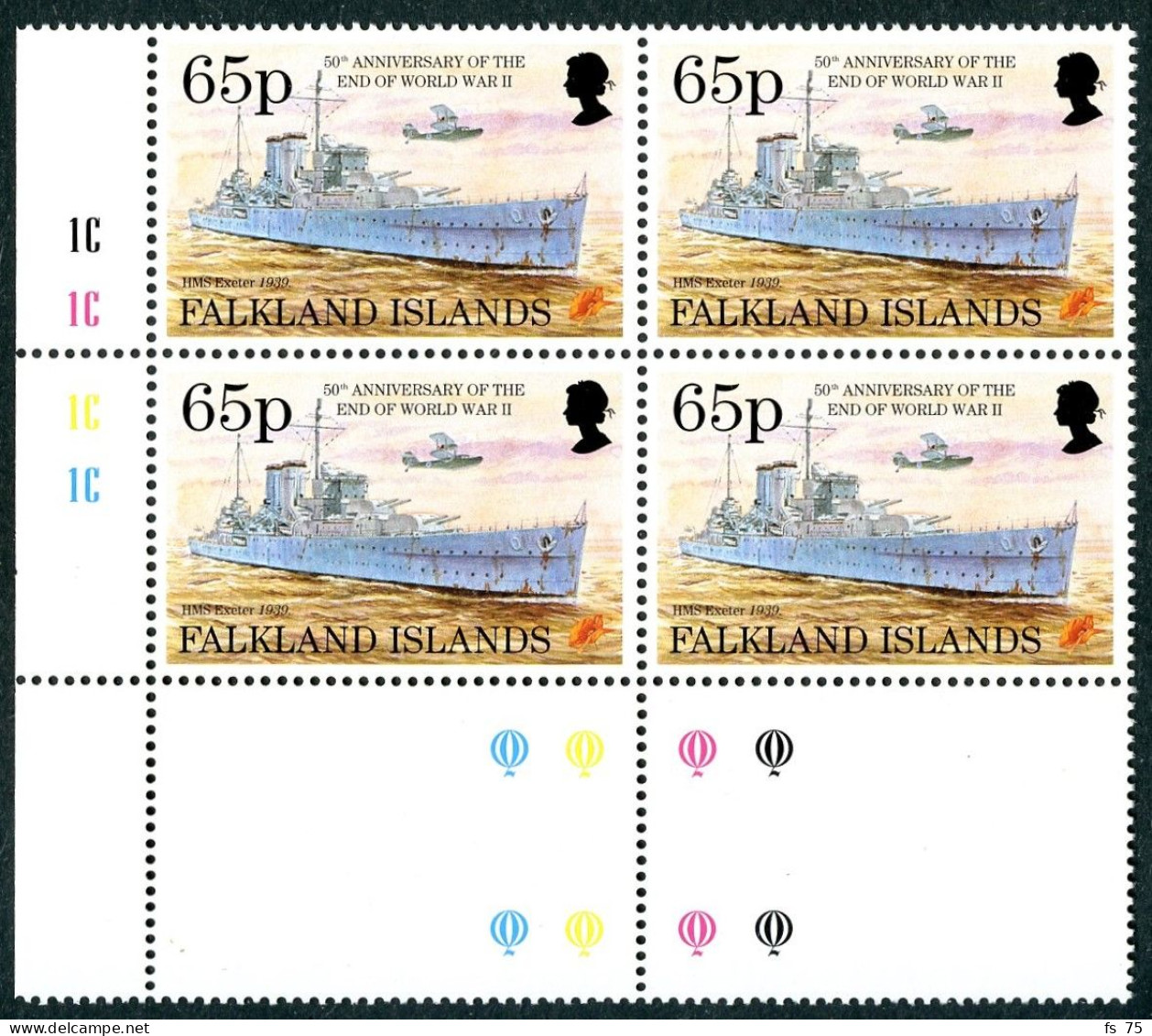 FALKLAND - YVERT 654 A 657 EN BLOC DE 4 INTERPANNEAU - SANS CHARNIERE - Falkland Islands