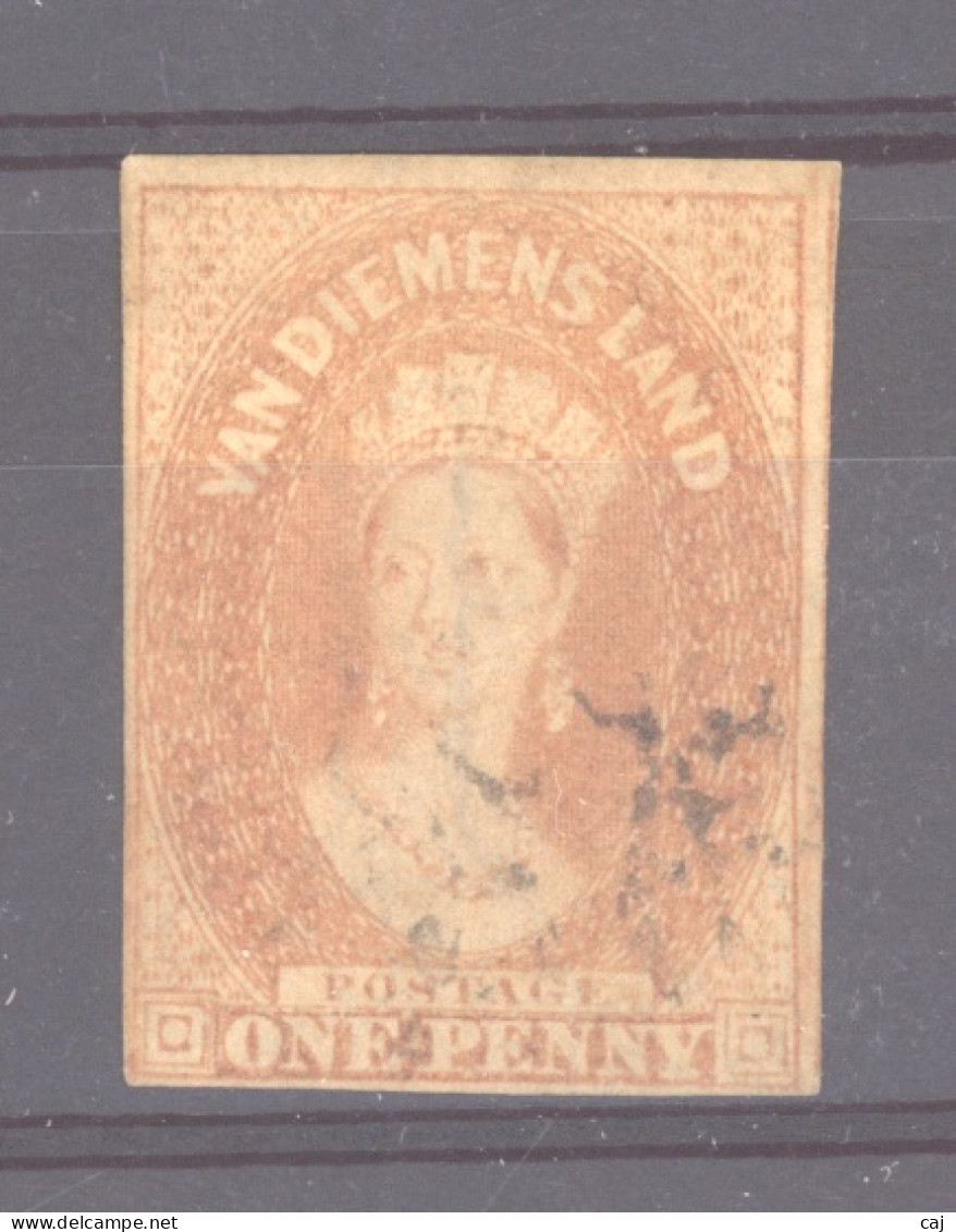 Australie  -  Tasmanie  :  Yv  10b  (o) Vermillon,  Filigrane Double Trait - Used Stamps