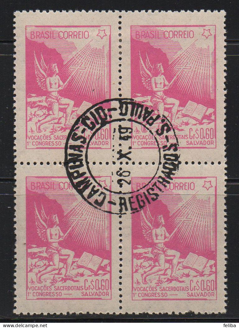 Brazil 1949 First Day Cancel On Block Of 4 - Unused Stamps