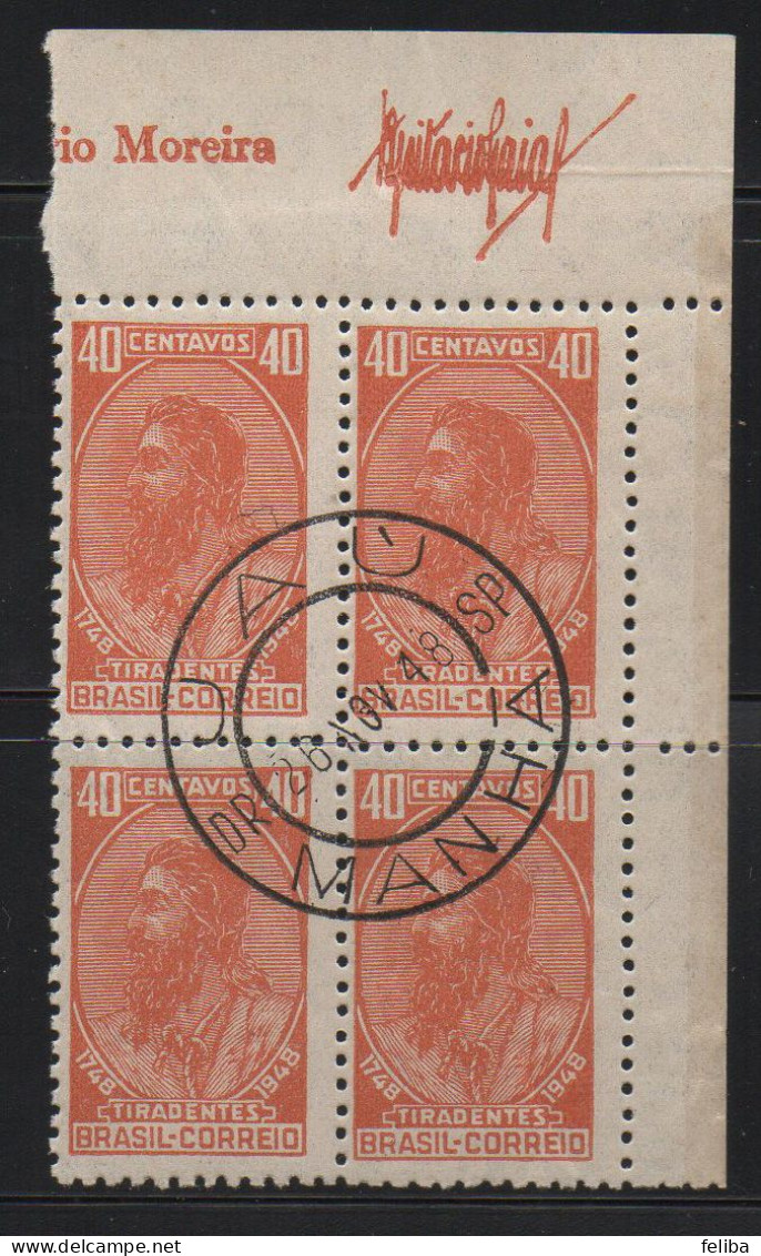 Brazil 1948 Cancel On Block Of 4 - Ongebruikt