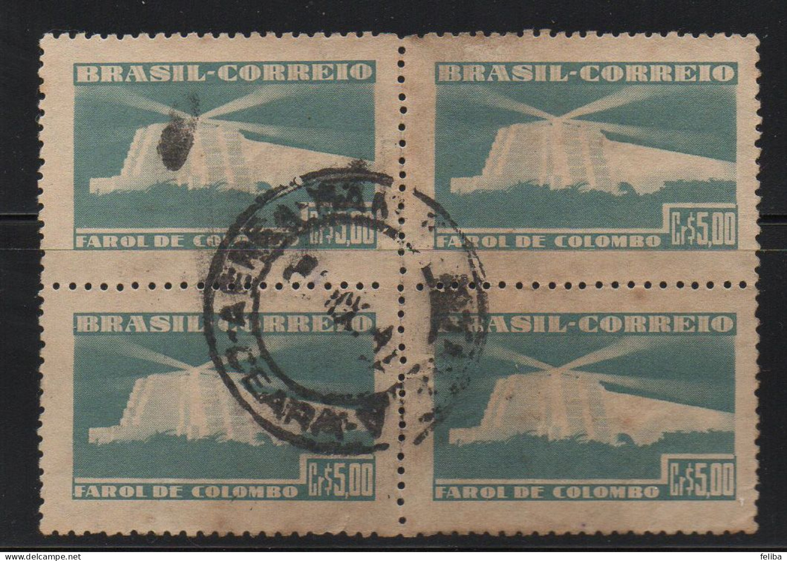 Brazil 1946 Cancel On Block Of 4 - Unused Stamps