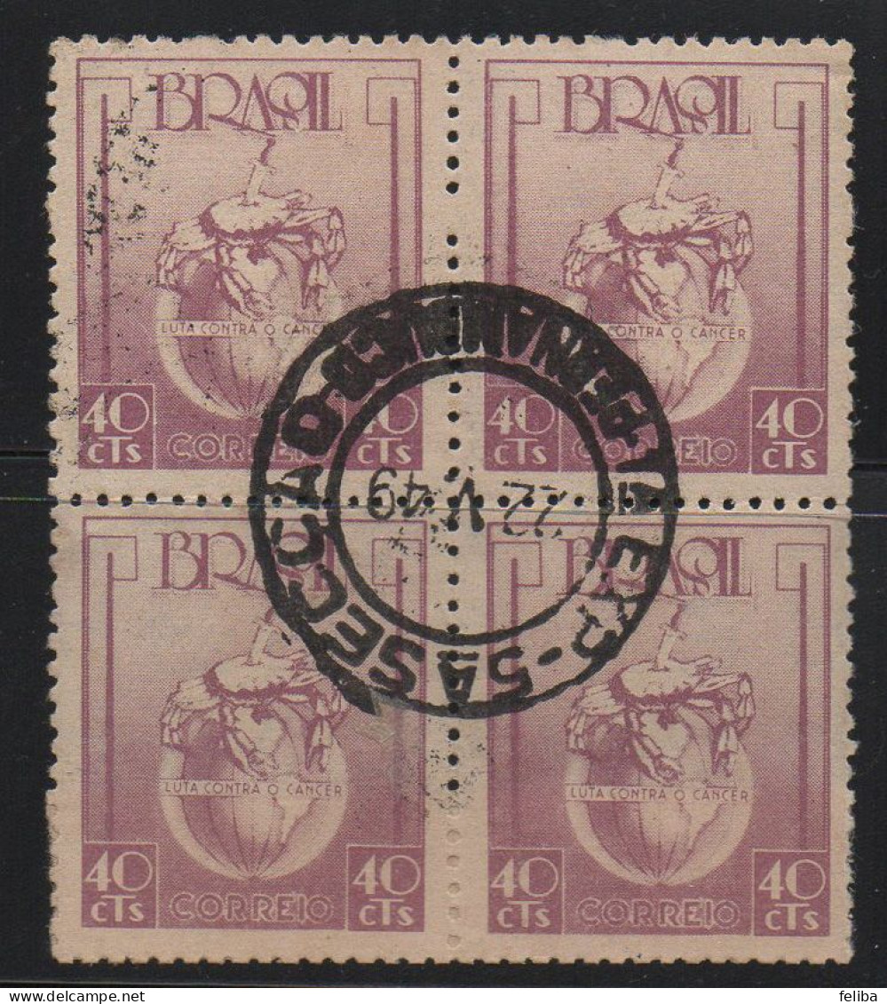 Brazil 1948 Cancel On Block Of 4 - Neufs