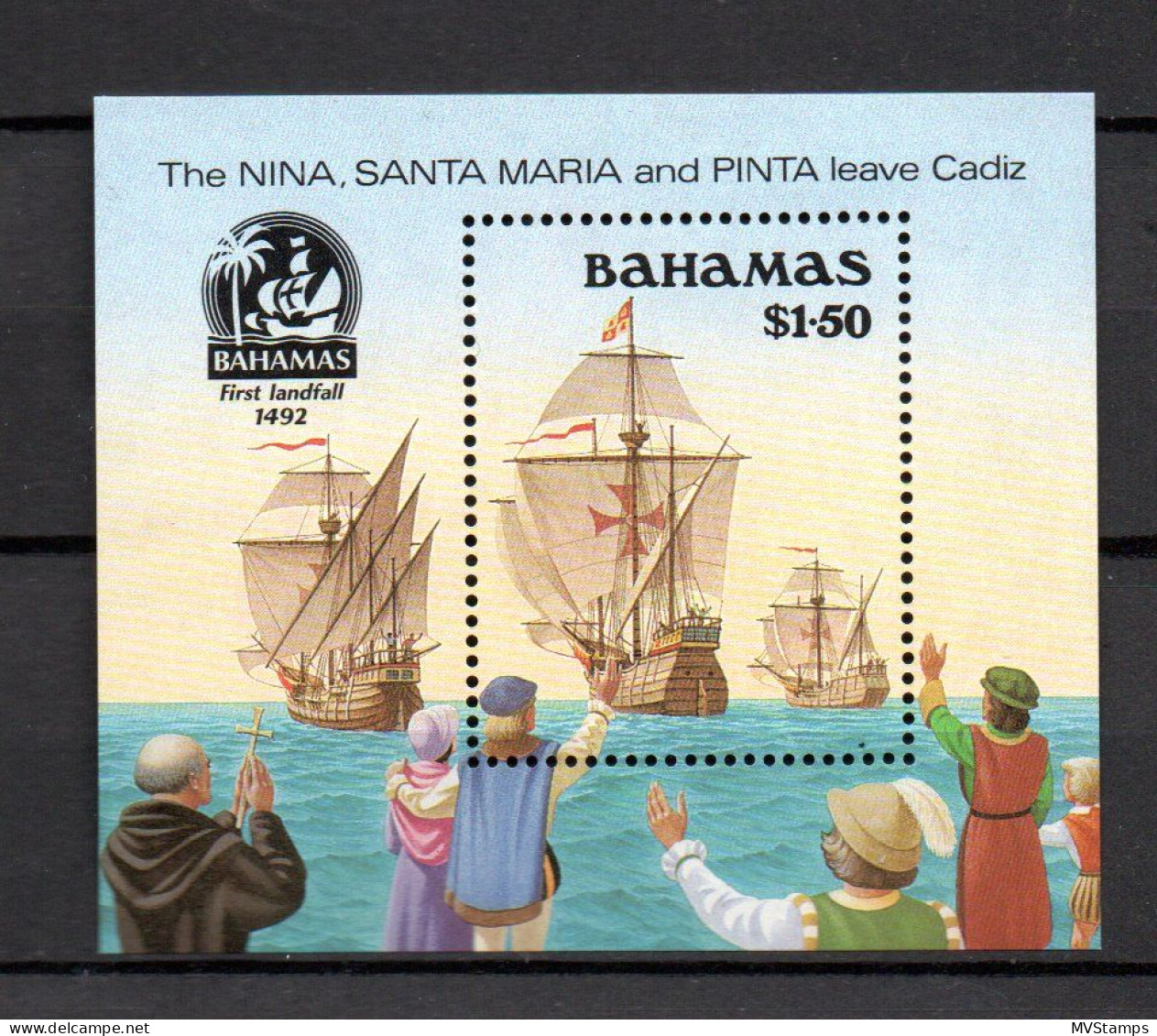 Bahamas 1990 Block 60 Entdeckung Amerika Schon Postfrisch - Bahamas (1973-...)