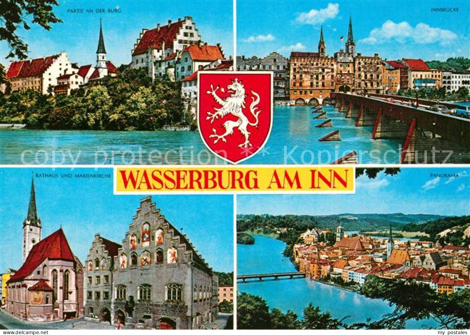 73232803 Wasserburg Inn Partie An Der Burg Innbruecke Rathaus Marienkirche Panor - Wasserburg (Inn)