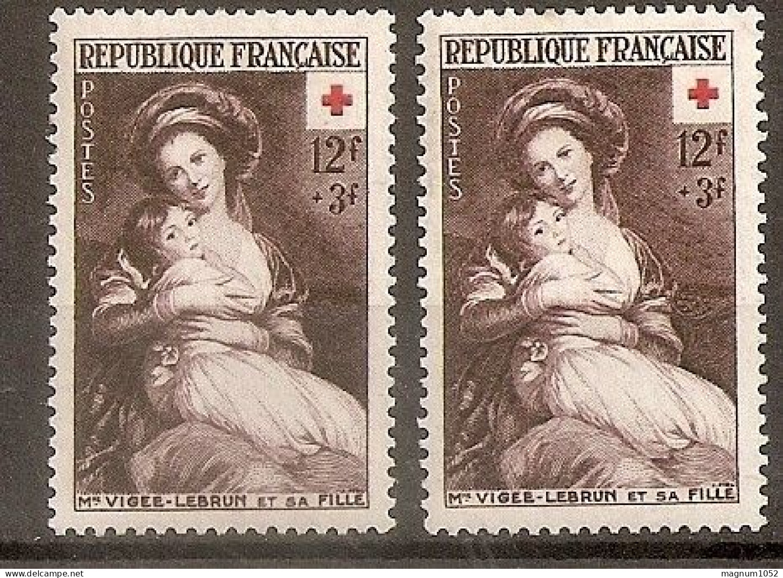 VARIETE N 966 ** 1 TB BRUN CLAIR AU LIEU DE BRUN LILAS FONCE  - TRES VISIBLE AU SCANN  - RRR !!!! - COTE NORMAL= 20 EU - Unused Stamps