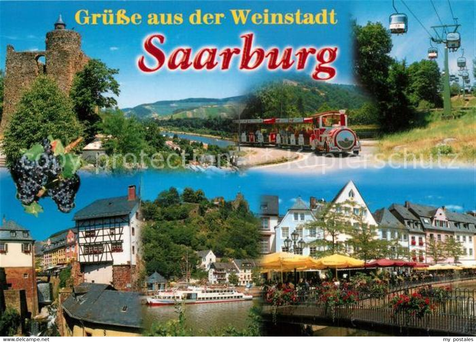 73232707 Saarburg Saar Stadtansichten Touristeneisenbahn Burgruine Saarburg Saar - Saarburg