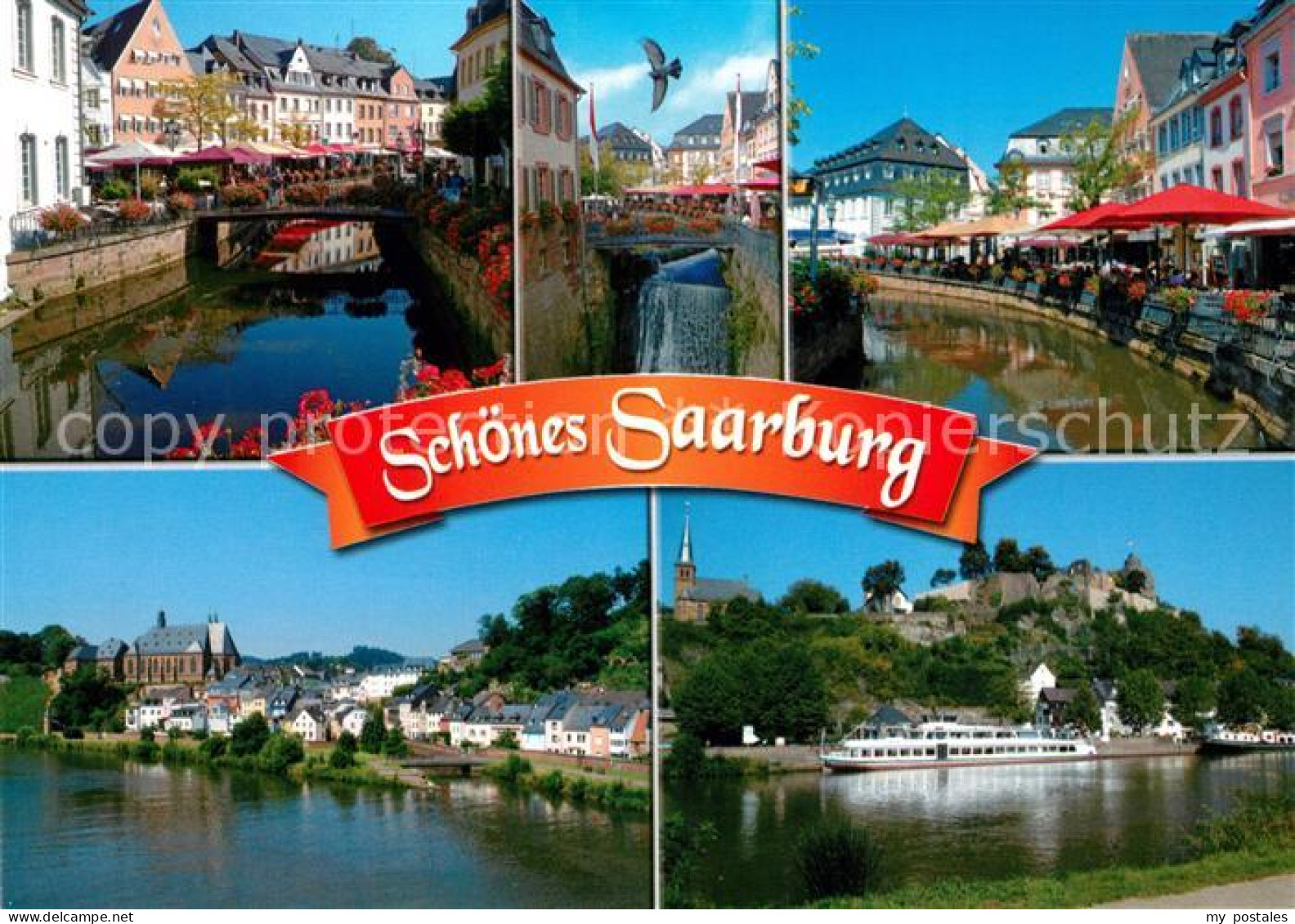 73232703 Saarburg Saar Stadtansichten Faehrschiff Wasserfall Saarburg Saar - Saarburg