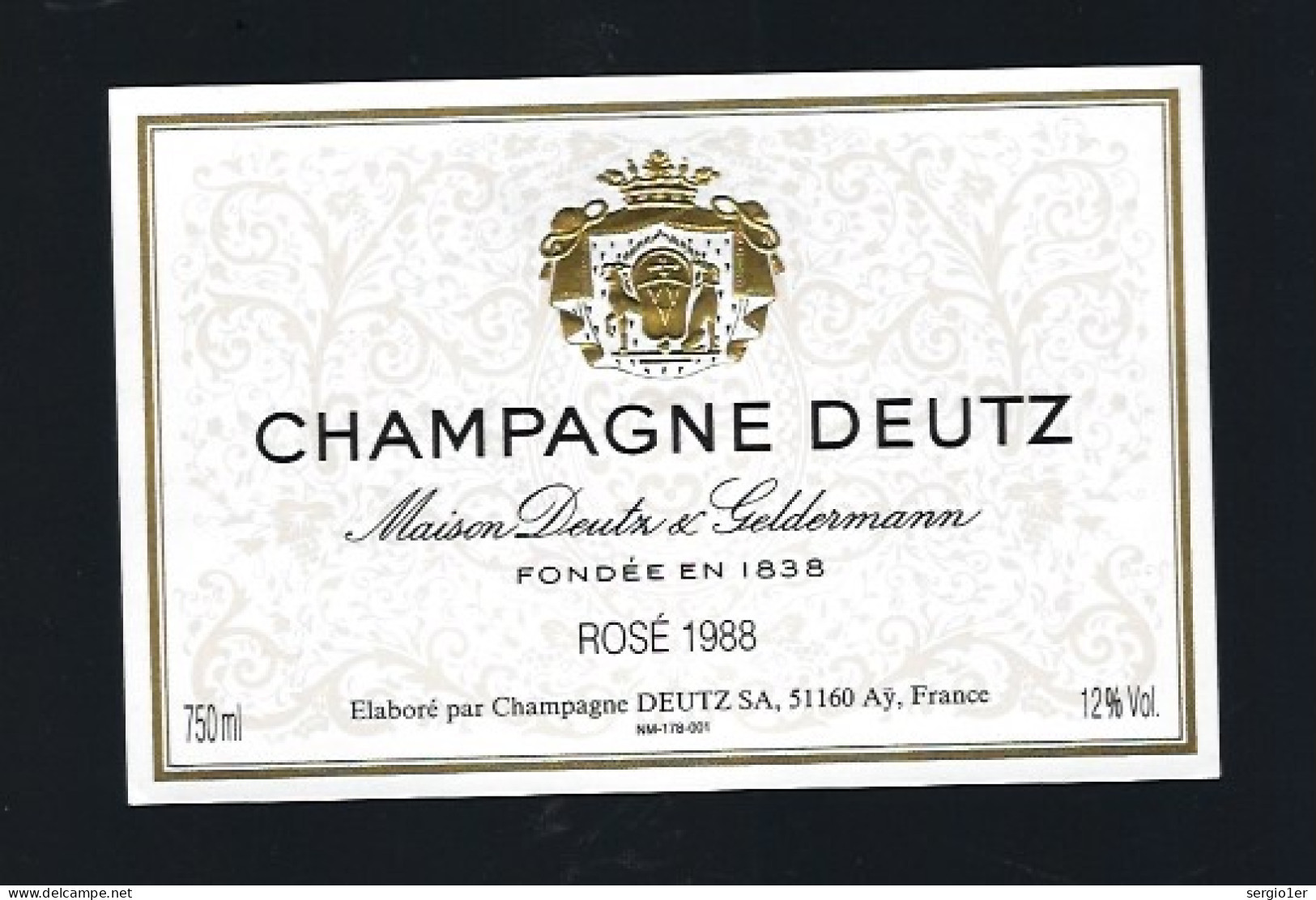 Etiquette Champagne  Rosé Millésimé 1988 Deutz  AŸ Marne 51 - Champagne