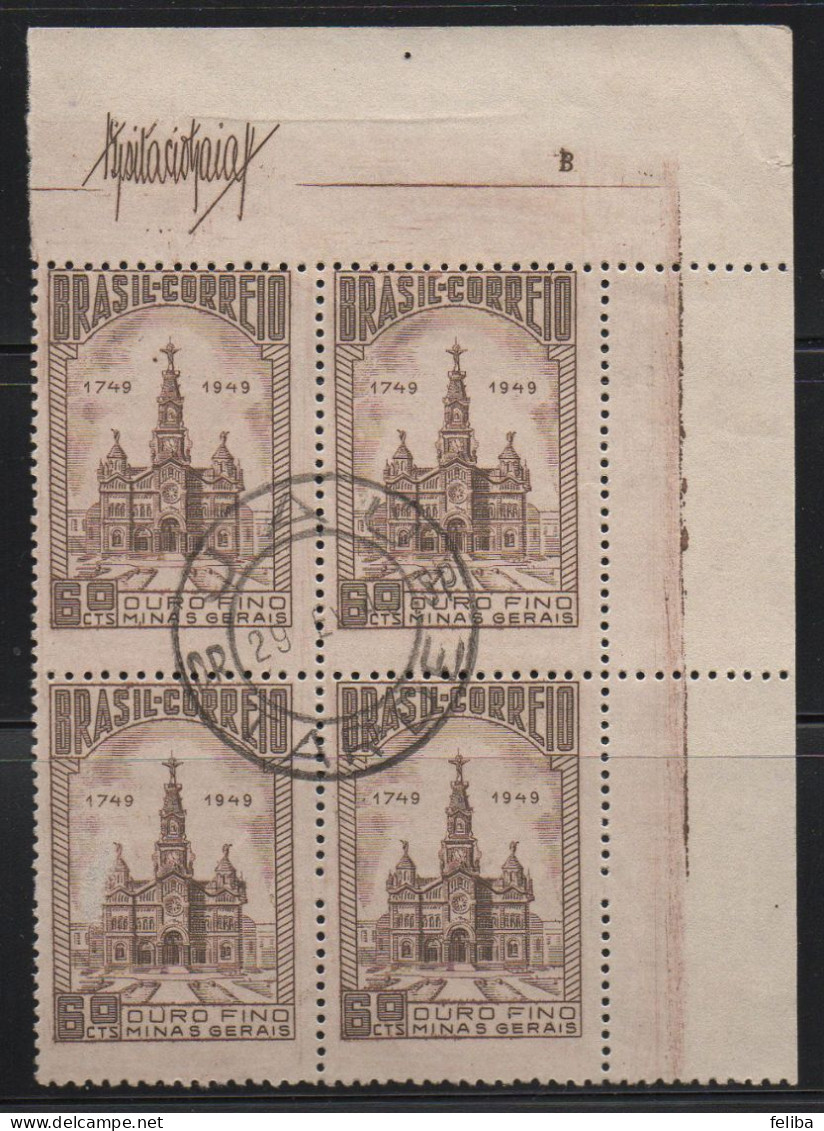 Brazil 1949 Cancel On Block Of 4 - Ungebraucht