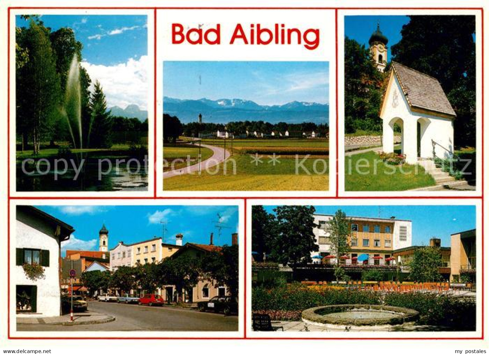 73232555 Bad Aibling Kurpark Brunnen Stadtansicht  Bad Aibling - Bad Aibling