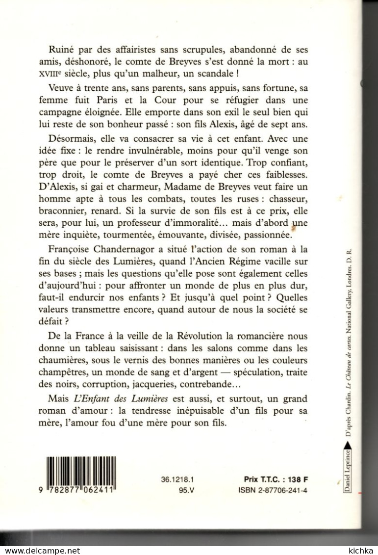 L'enfant Des Lumières -Françoise Chandernagor - Historic