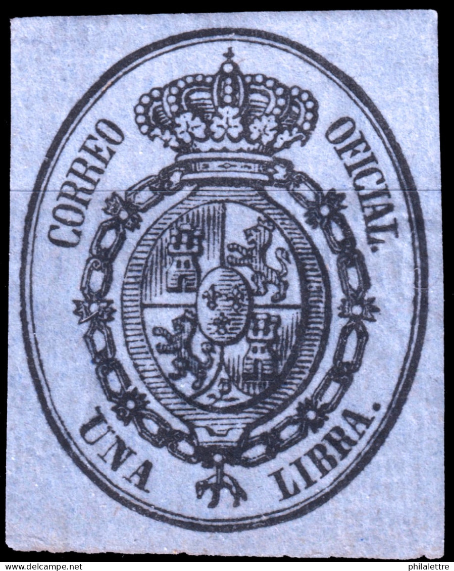 ESPAGNE - ESPAÑA - 1855 Servico Oficial - Ed.38 Negro S/ Azul - Nuevo * - Neufs