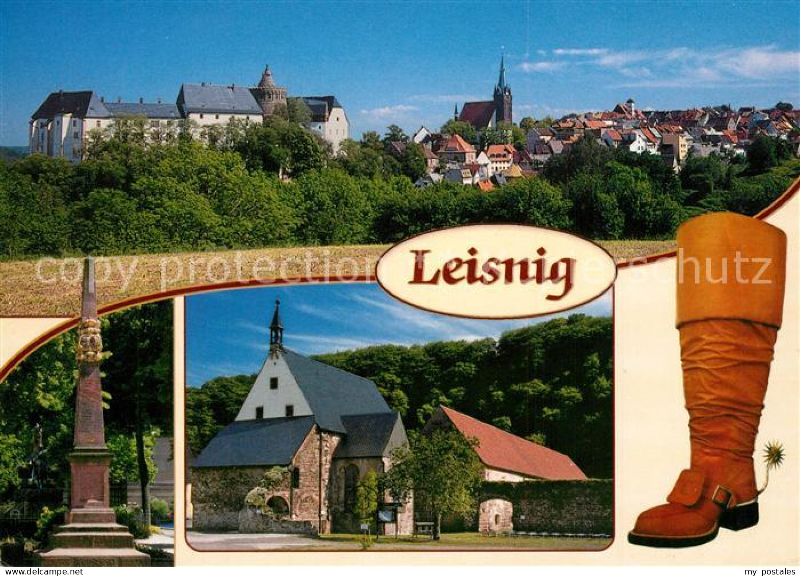 73232488 Leisnig Ortsansicht Burg Mildenstein Postdistanzsaeule Zisterzienser Kl - Leisnig