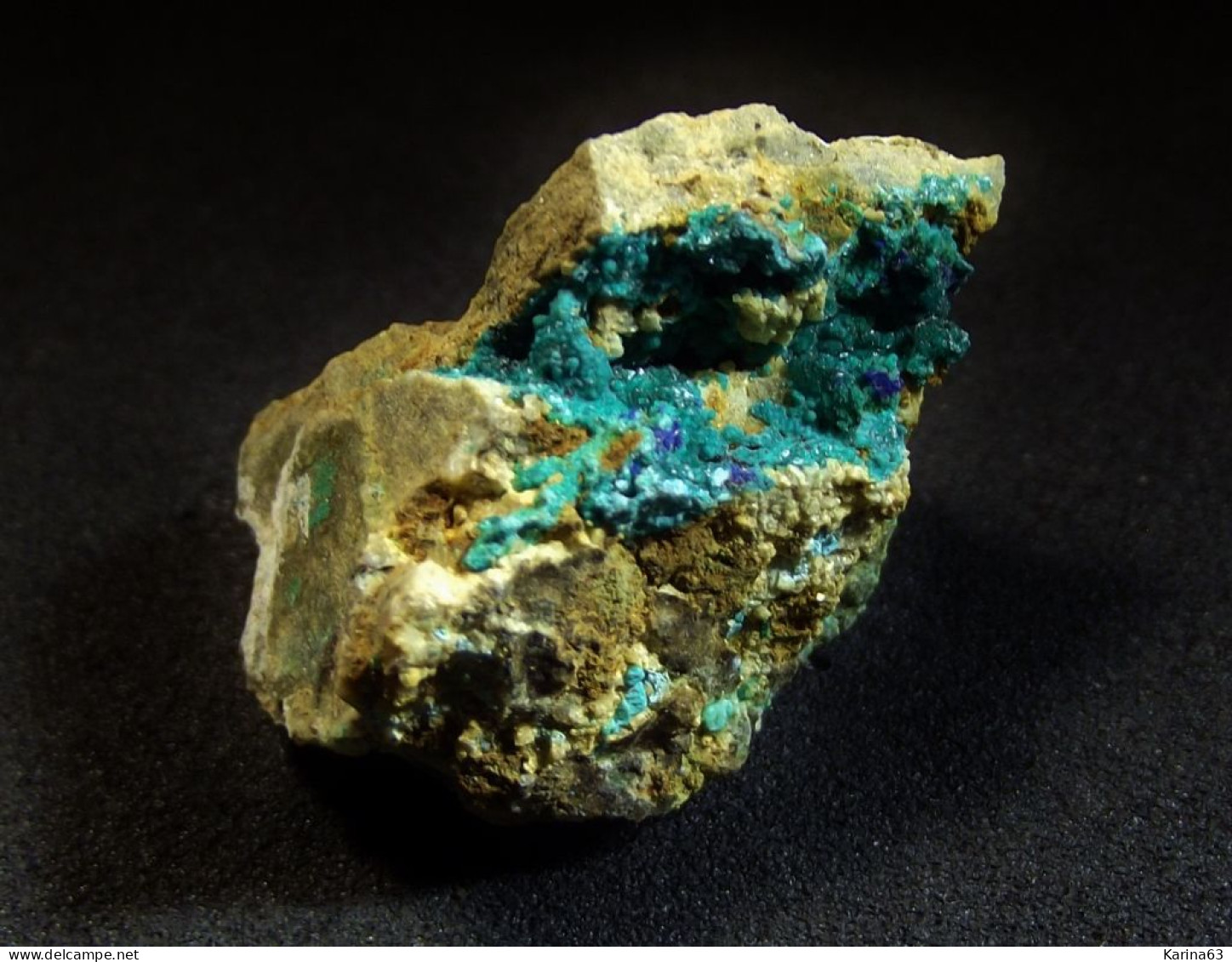 Tangdanite Azurite Chrysocolla (2.5 X 2 X 1 Cm ) La Amorosa - Villahermosa Del Rio - Spain - Minerali