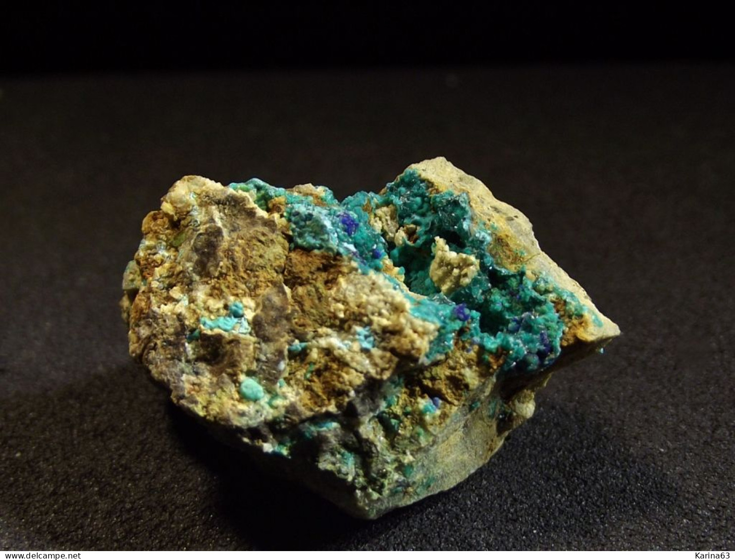 Tangdanite Azurite Chrysocolla (2.5 X 2 X 1 Cm ) La Amorosa - Villahermosa Del Rio - Spain - Minerals