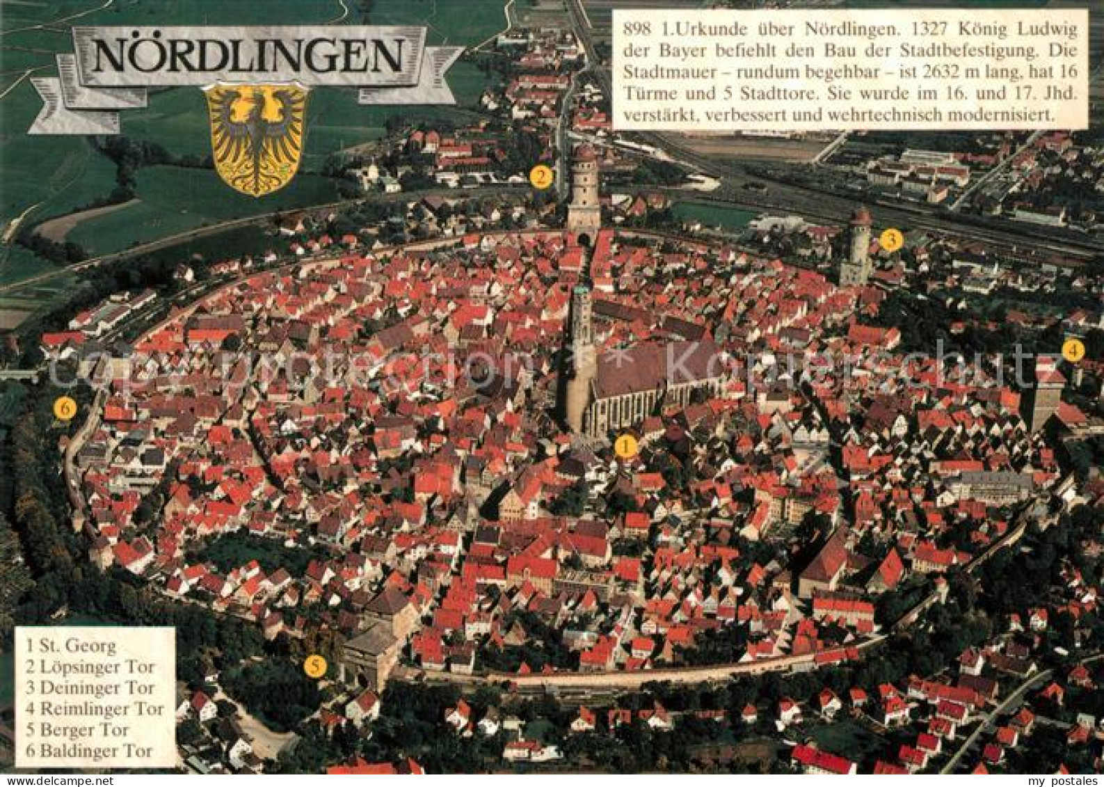 73231595 Noerdlingen Fliegeraufnahme St. Georg Berger Tor Noerdlingen - Noerdlingen