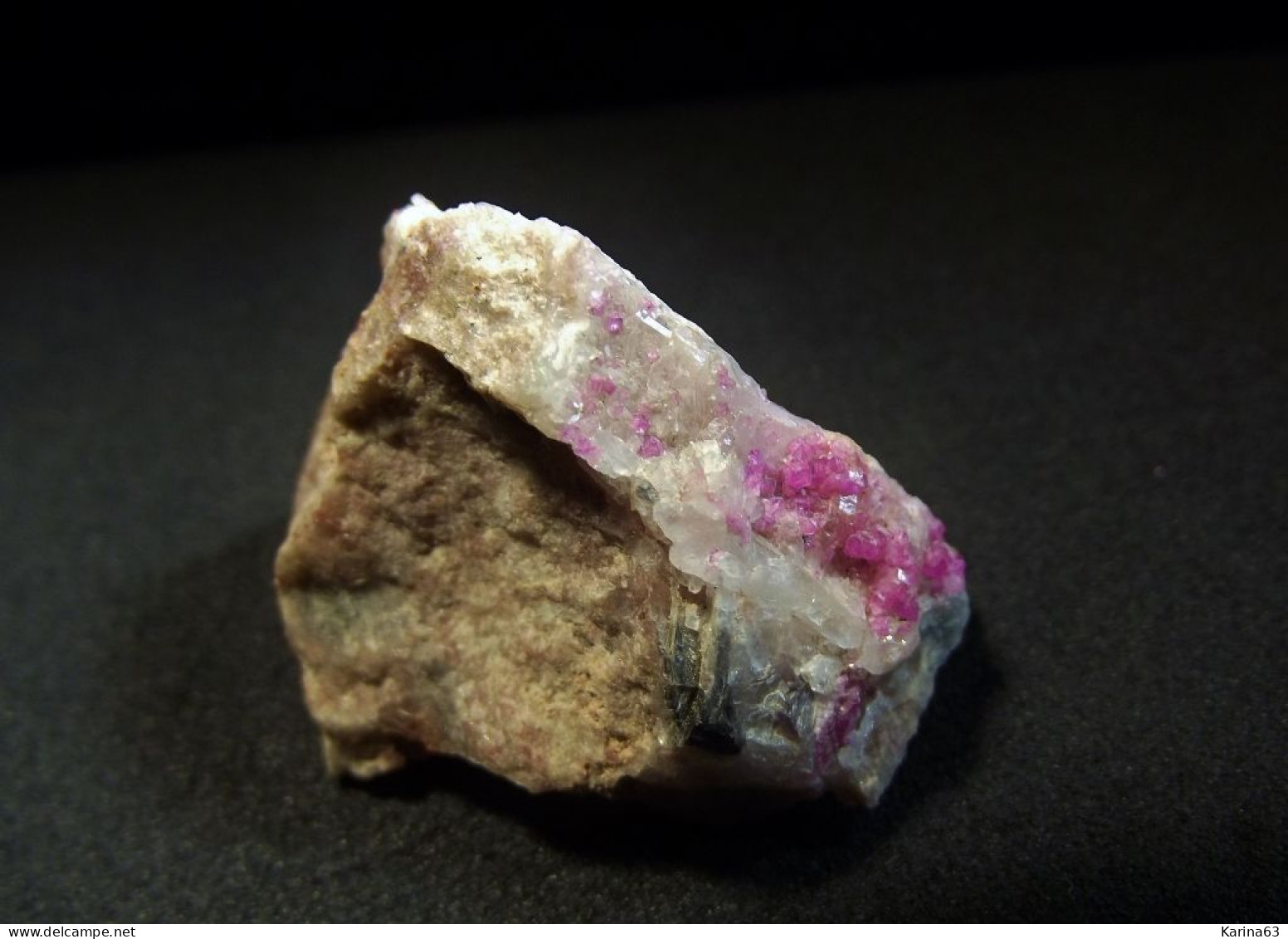 Cobalto Calcite ( 3.5 X 2.5 X 2 Cm ) Kakanda Mine - Kambove - Haut-Katanga - RDC - Mineralien
