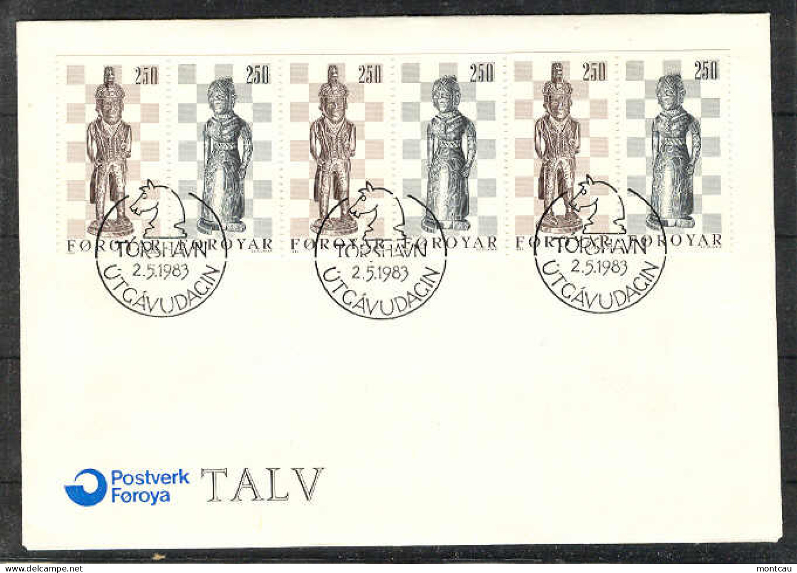 Ajedrez - Chess Illes Feroe 1983 FDC  - Utgavudagin - Scacchi