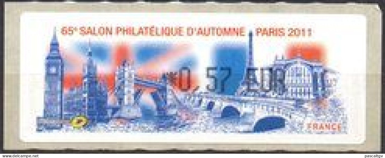 FRANCE -Vignette LISA  - 65e Salon D'automne - Paris 2011 - 0.57 Euro - Lettre Verte - - 2010-... Illustrated Franking Labels