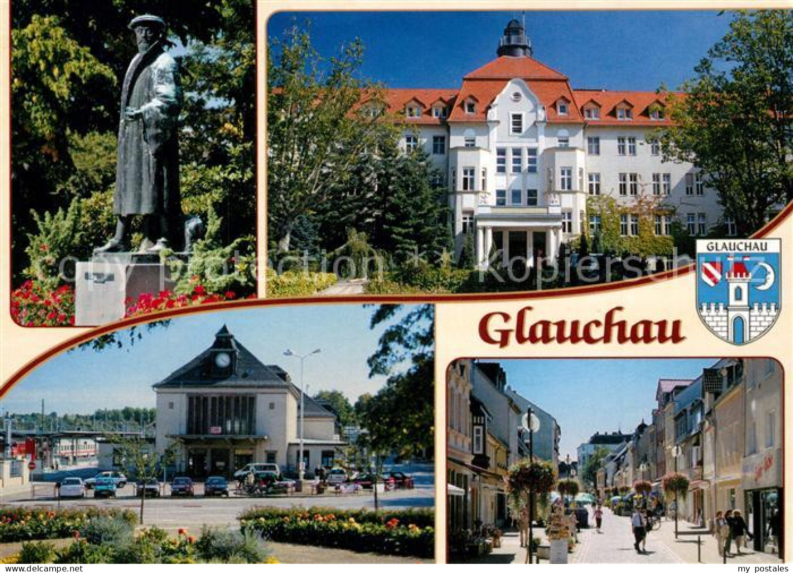 73231213 Glauchau Georgius Agricola Denkmal Statue Krankenhaus Bahnhof Fussgaeng - Glauchau