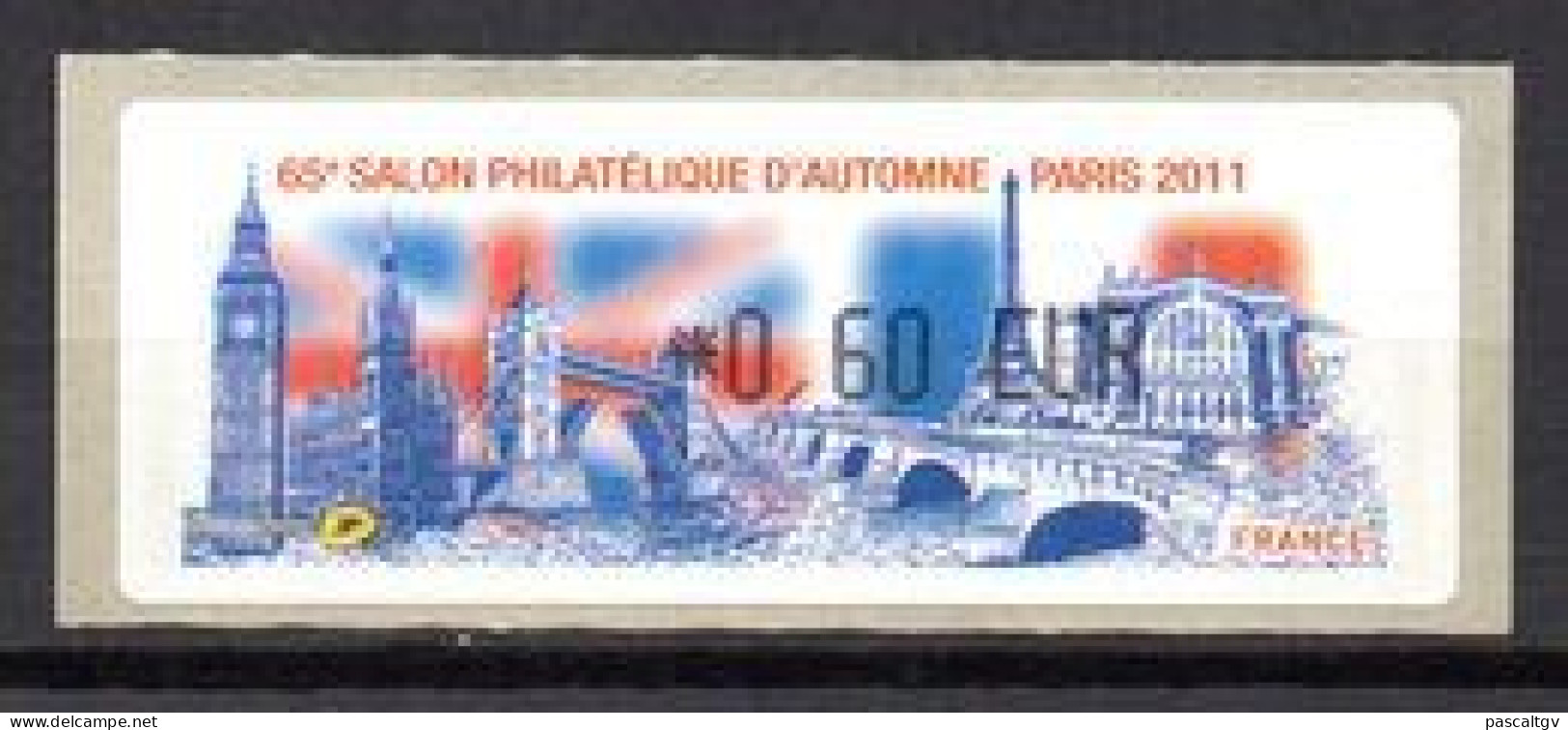 FRANCE -Vignette LISA  - 65e Salon D'automne - Paris 2011 - 0.60 Euro - Lettre Prioritaire - - 2010-... Viñetas De Franqueo Illustradas