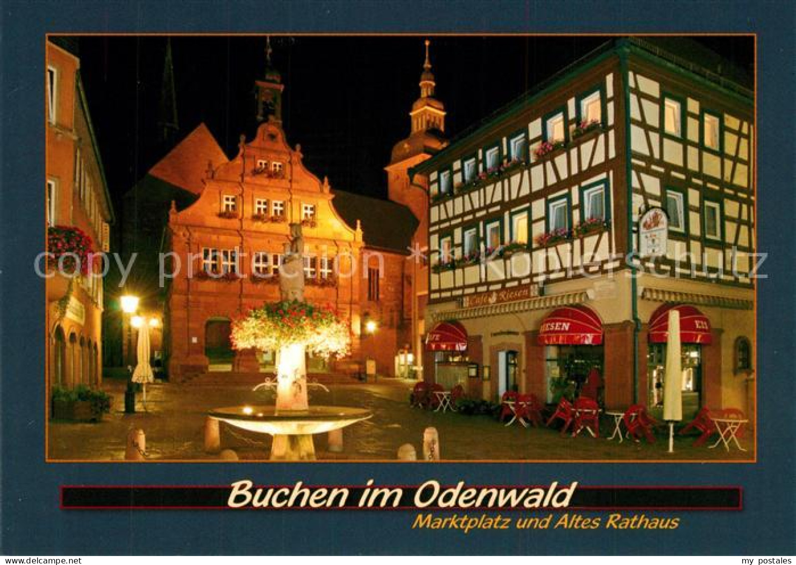 73231165 Buchen Baden Marktplatz Altes Rathaus Abendstimmung Brunnen Buchen Bade - Buchen