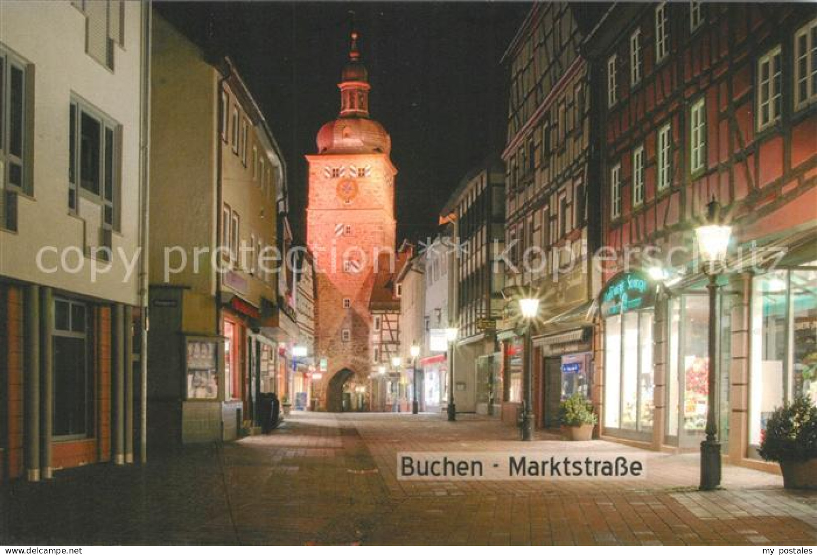 73231164 Buchen Baden Marktstra?e Abendstimmung Stadttor Buchen Baden - Buchen