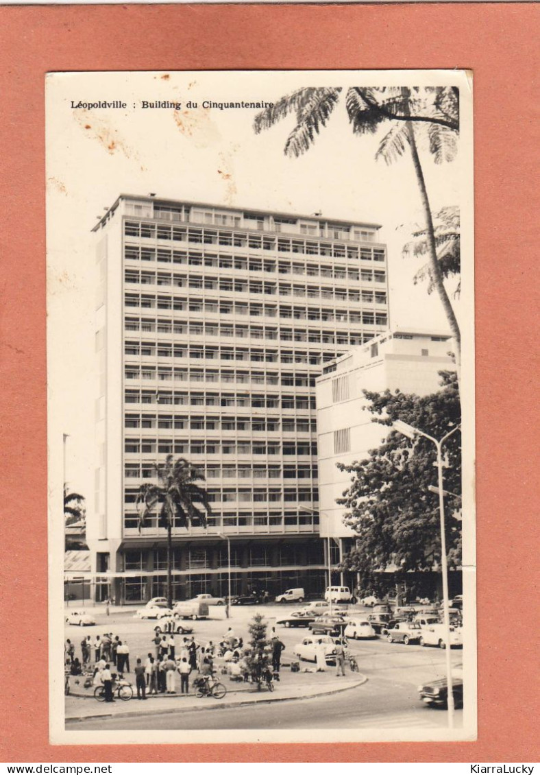 LEOPOLDVILLE - CONGO - KINSHASA EX ZAIRE - BUILDING DU CINQUANTENAIRE - CARTE PHOTO PAPIER GEVAERT - ECRITE - Kinshasa - Leopoldville (Leopoldstadt)