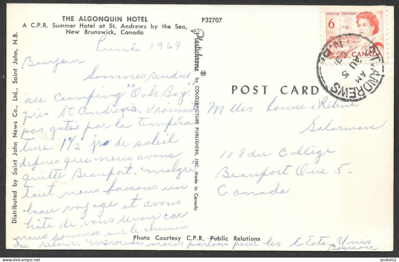 St Andrews  Nouveau-Brunswick - C.P.A. The Algonquin Hotel A C.P.R. Summer Hotel - Other & Unclassified