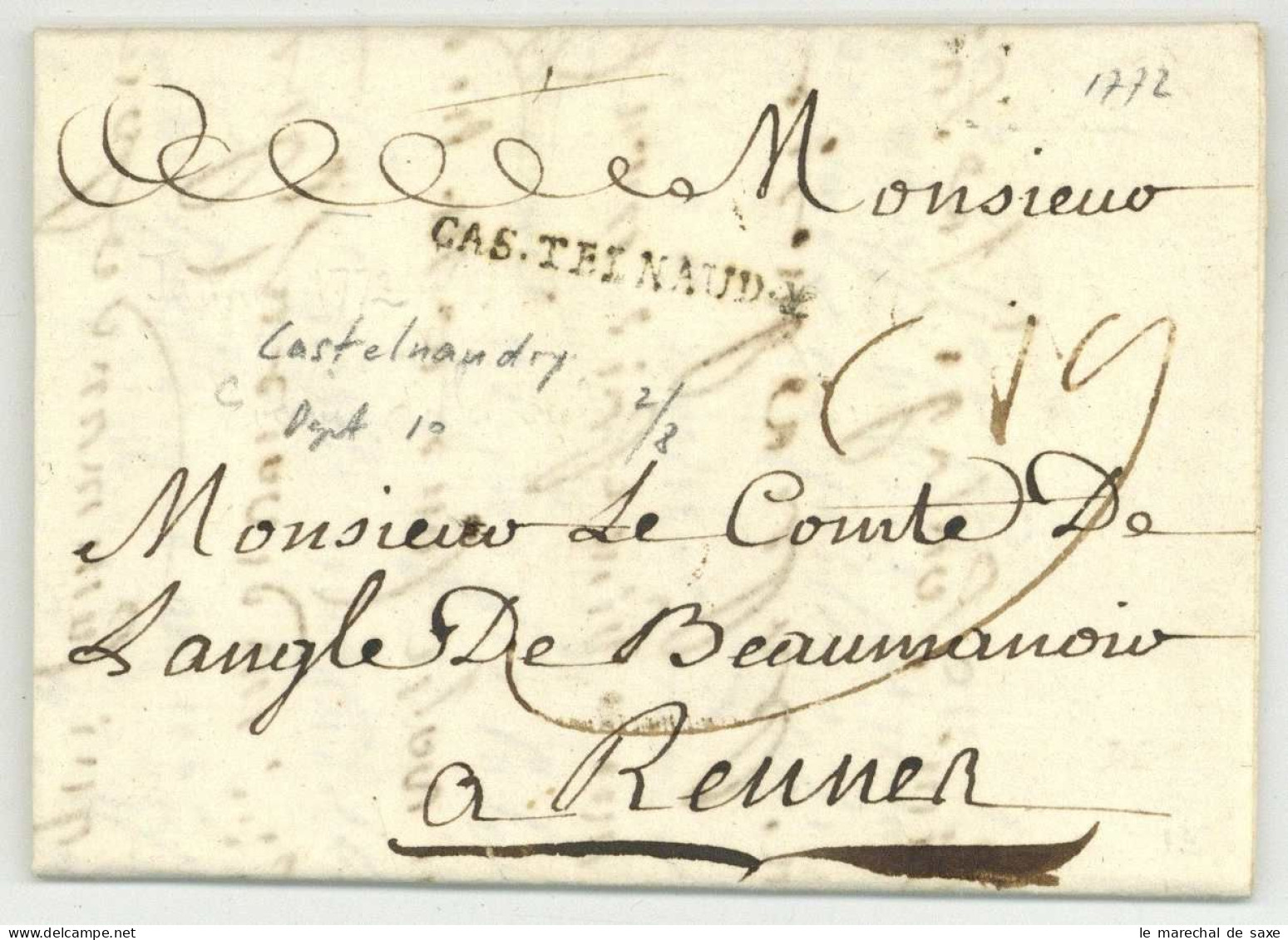 Daniel Bertrand De LANGLE (Rennes 1701-1774) Eveque SAINT-PAPOUL Autographe 1772 Pour Rennes Bretagne Beaumanoir - Personajes Historicos