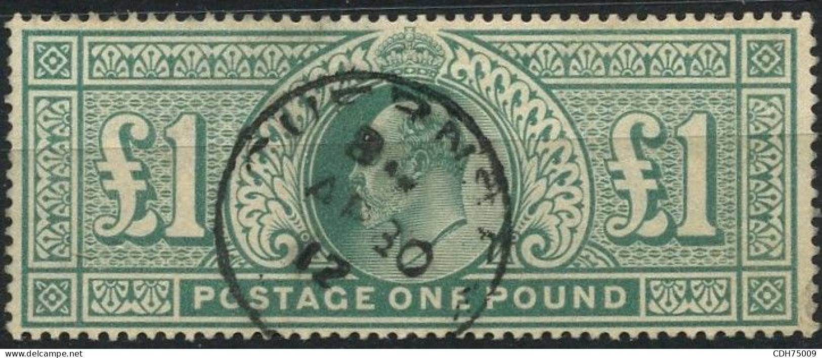 GRANDE BRETAGNE - YVERT 121 - 1 LIVRE VERTE - EDOUARD VII - OBLITERE - Used Stamps