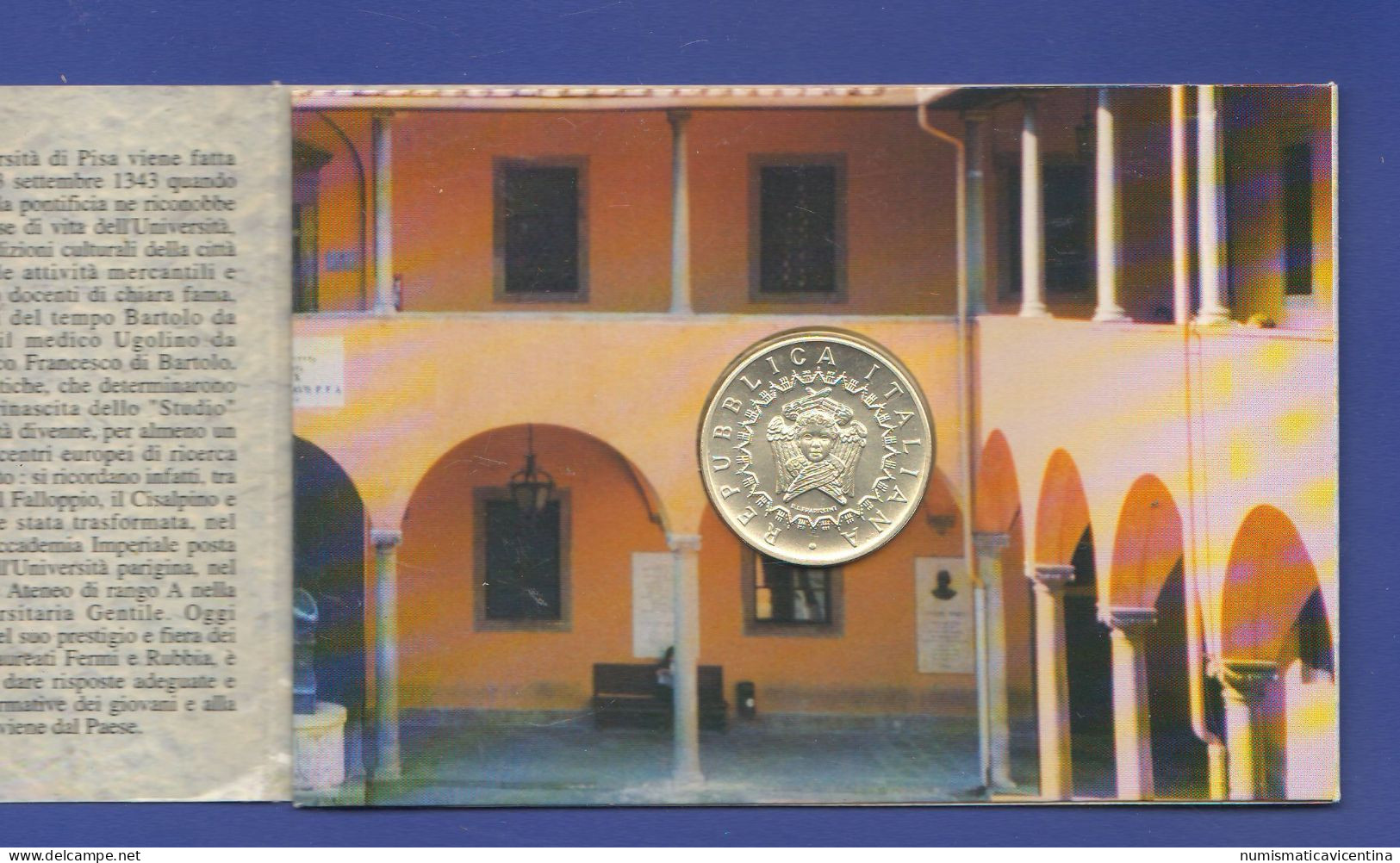 Italia 5000 Lire 1993 Università PISA UNC Italie Silver Commemorative - Conmemorativas