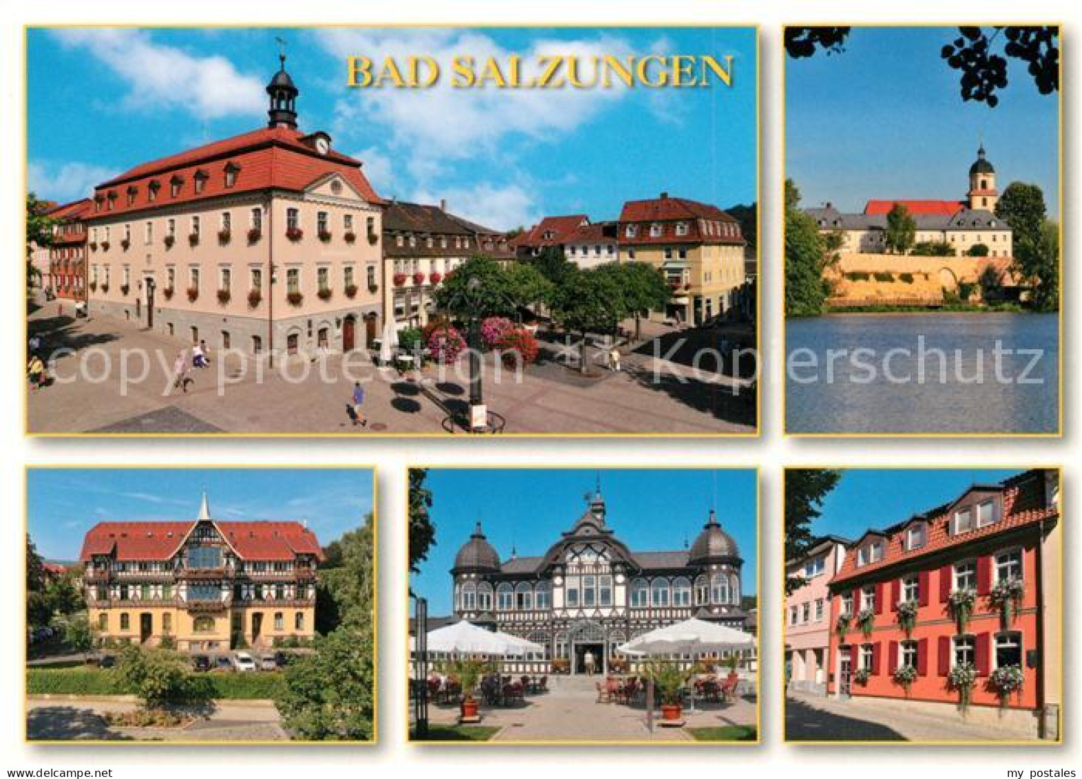 73230512 Bad Salzungen Markt Rathaus Burgsee Schnepfenburg Stadtkirche Gradierwe - Bad Salzungen