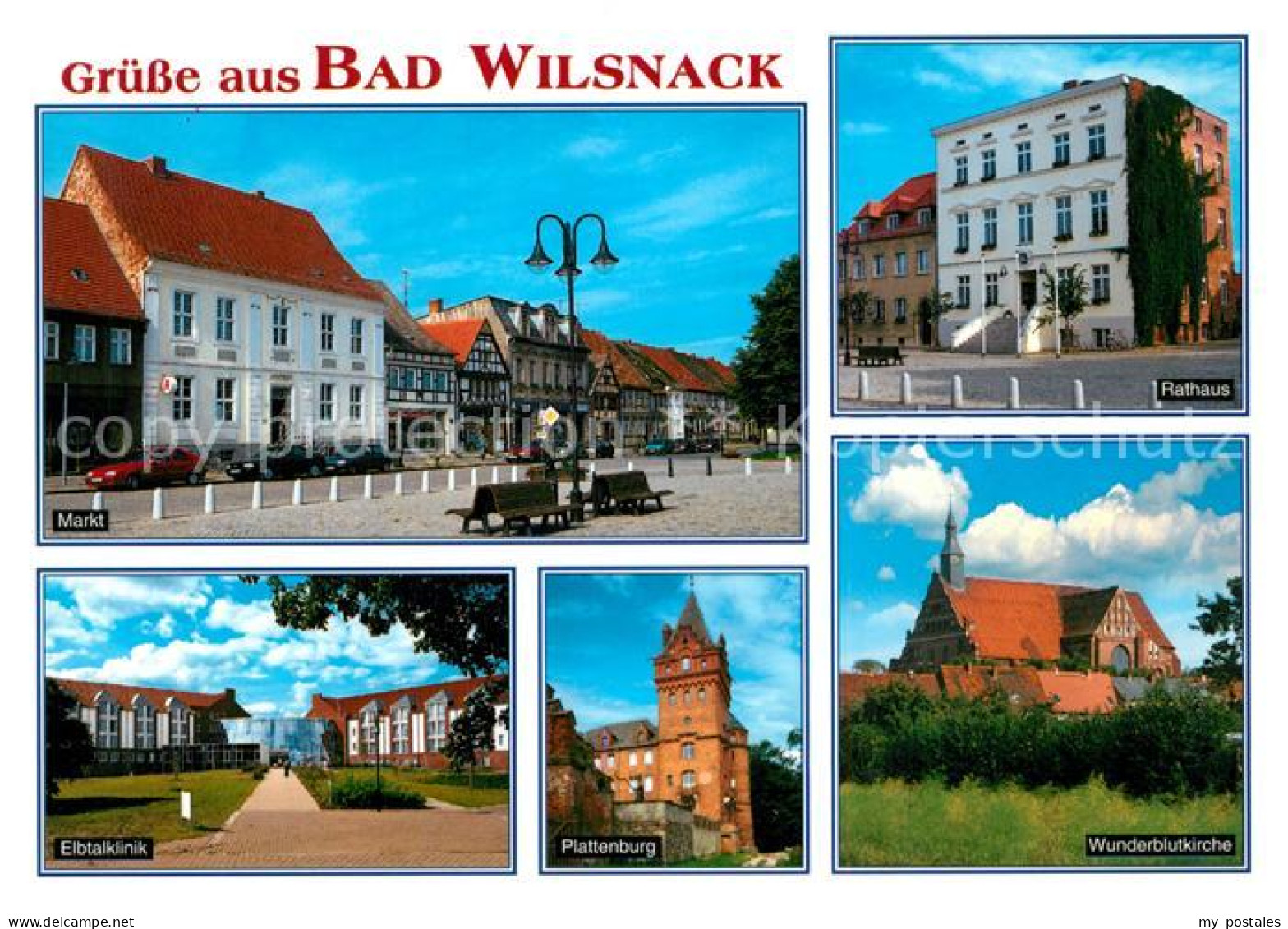 73230501 Bad Wilsnack Markt Rathaus Elbtalklinik Plattenburg Wunderblutkirche Ba - Bad Wilsnack