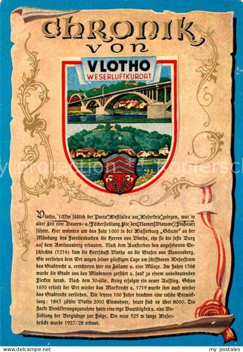 73230452 Vlotho Weserluftkurort Chronik Wappen Siegel Vlotho - Vlotho