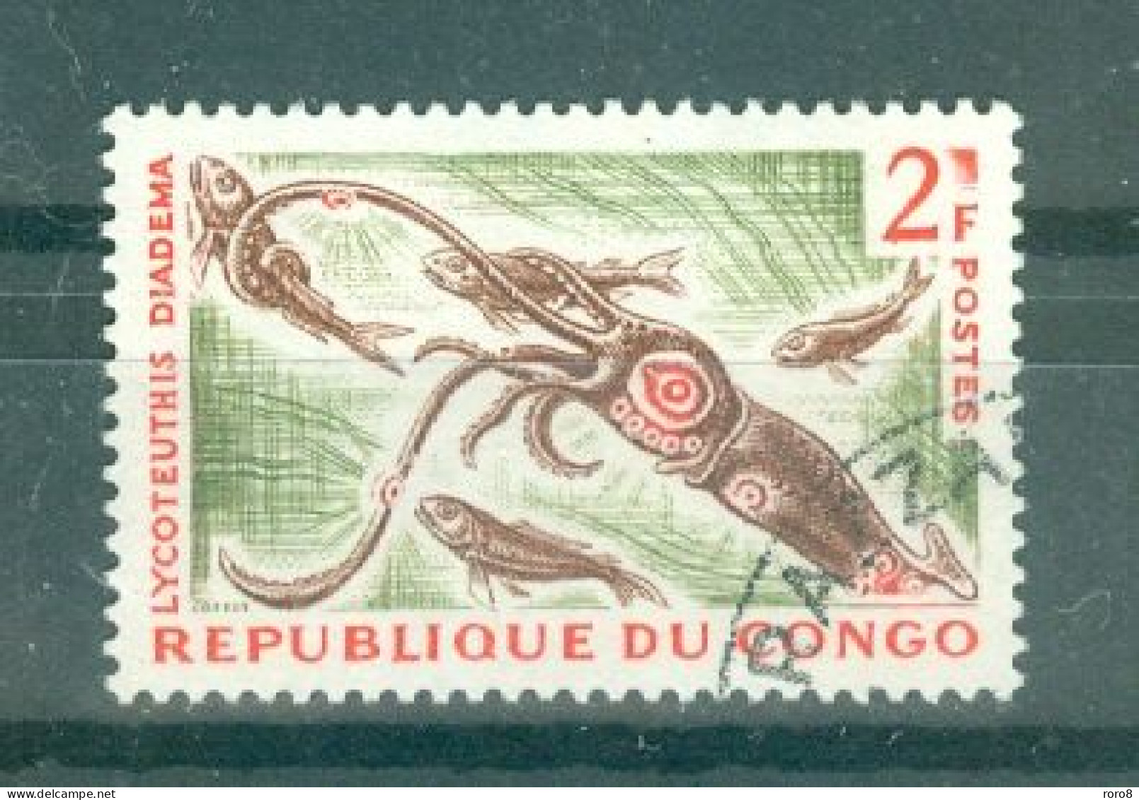 REPUBLIQUE DU CONGO - N°144A Oblitéré - Poissons Et Céphalopode Abyssaux.. - Used