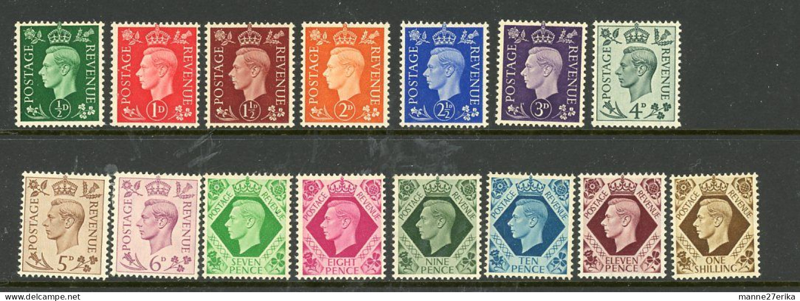 Great Britain  MH 1937-39 King George VI - Unused Stamps